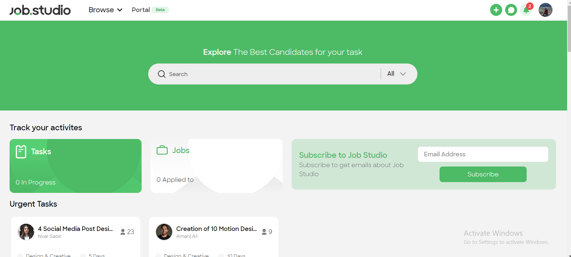 Job Studio - A freelancing platform 